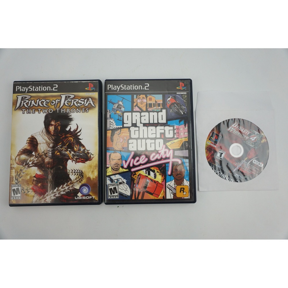 Sony PlayStation 2 Game Lot GTA Vice City Prince of Persia Dynasty Warriors 4